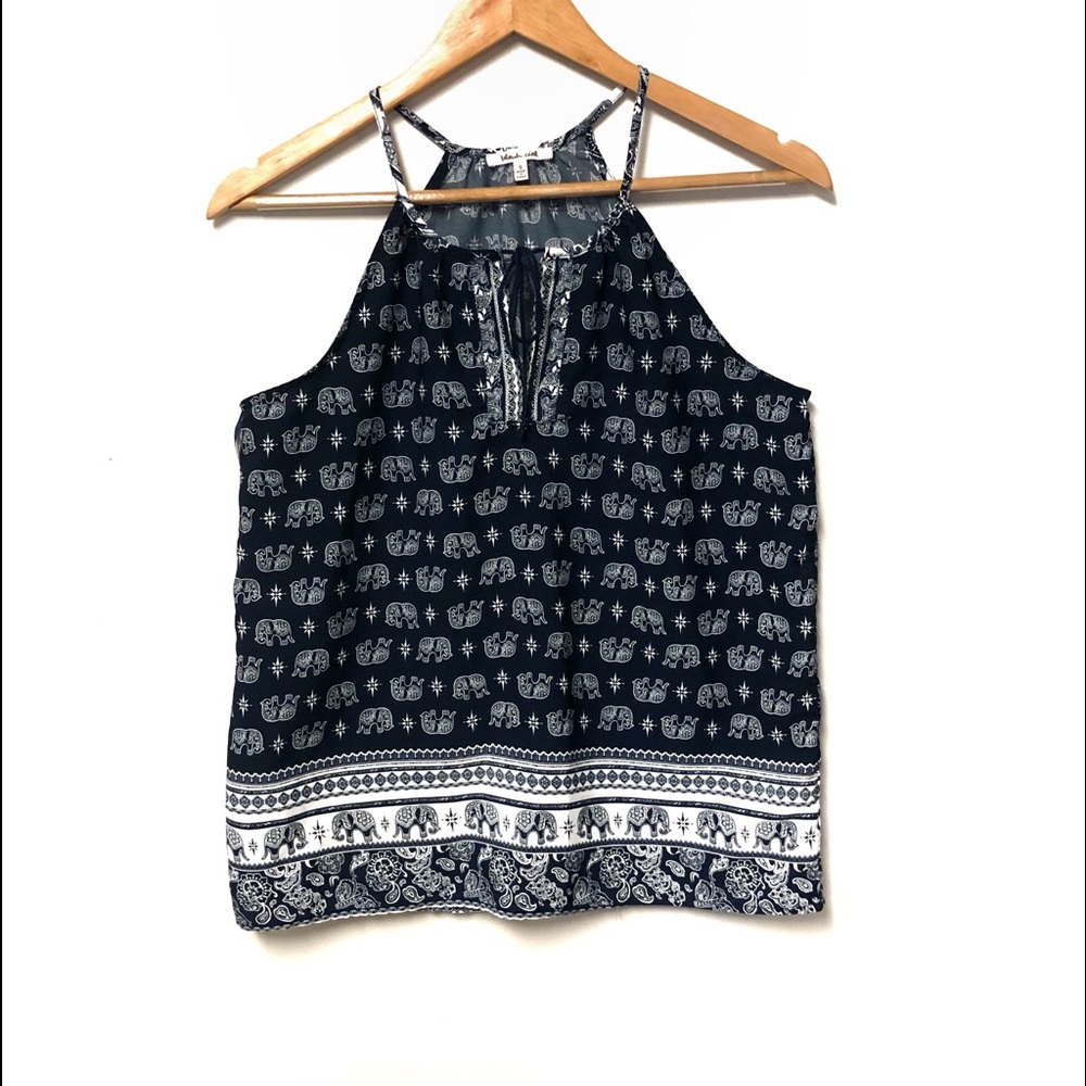 Bleuh Ciel Elephant Print Tank Top